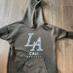 Hoodie with mesh sleeves